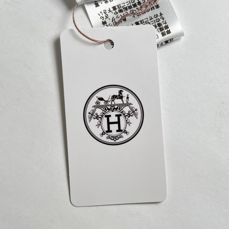 Hermes Serie Button Piping Design Short Sleeve Polo Shirt White L Made In