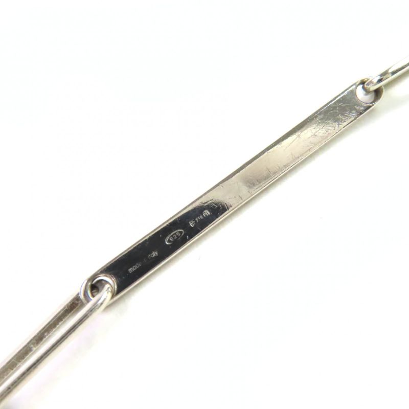 Gucci Oval Link ID Sv925 Chain Bracelet Accessory Silver Made In