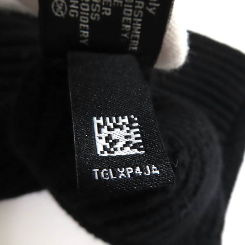 CHANEL Aa9552 100% Cashmere Coco Mark Logo Beads Sequins Scarf Black Made In