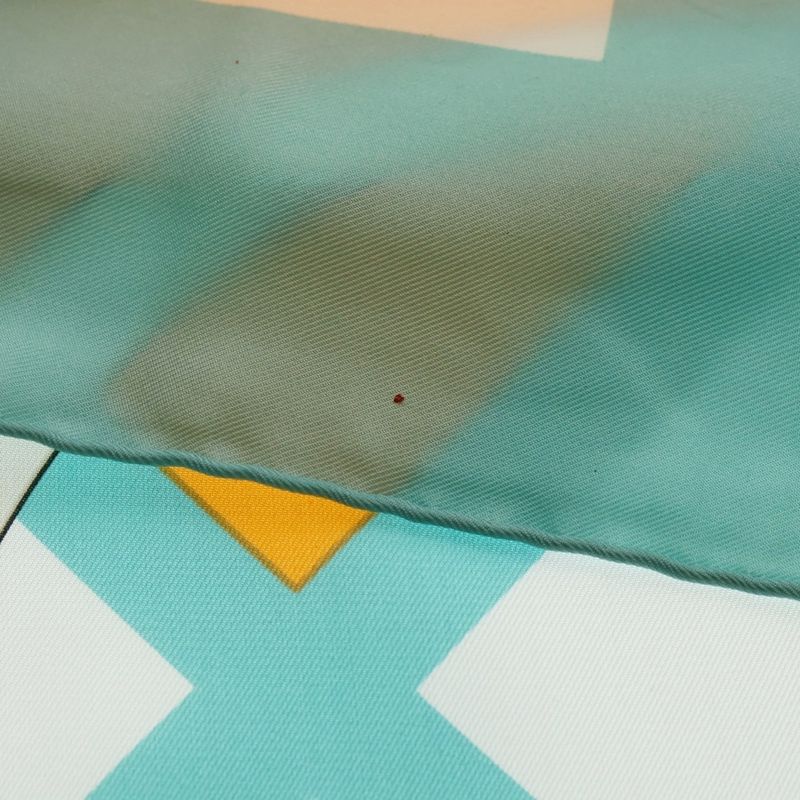 Celine Scarf Handkerchief Light Blue And Orange