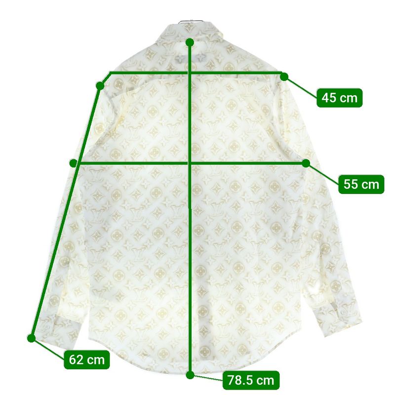 Louis Vuitton 23AW Monogram Sand Pattern Print Long Sleeve Shirt White/beige