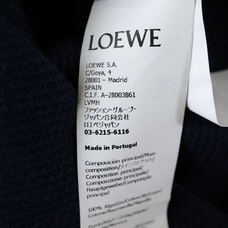 Loewe Anagram Logo Embroidered Deer High Neck Stand Collar Long Sleeve Polo