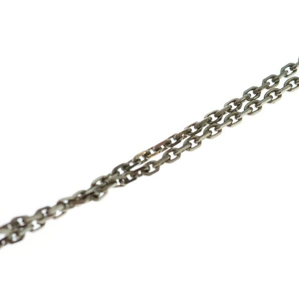 Chanel Square Design Coco Mark Necklace Pendant Chain Silver And Black