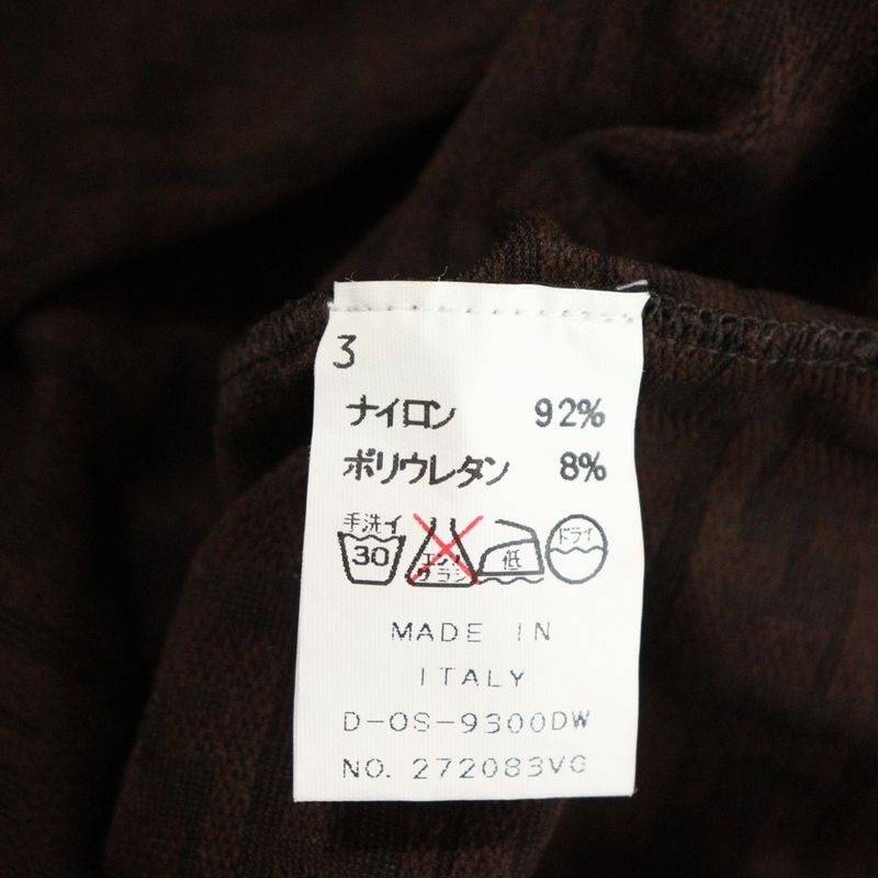 Fendi Zucca Jacquard Crewneck Sleeveless Medium Tight Cut Sewn Dress Brown