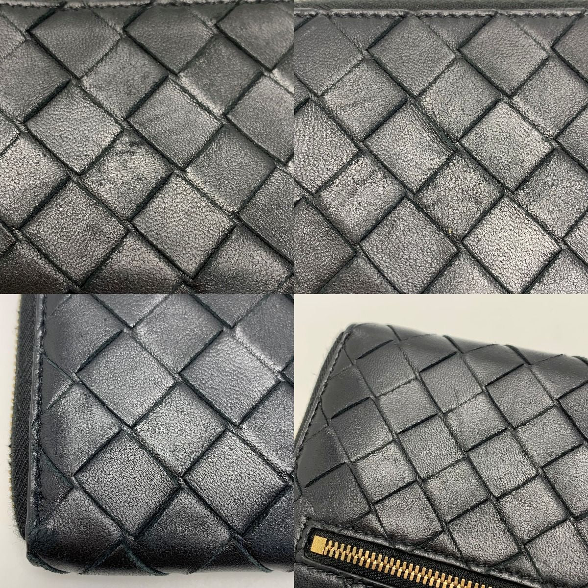 Bottega Veneta Intrecciato Long Wallet Black with Cloth Bag