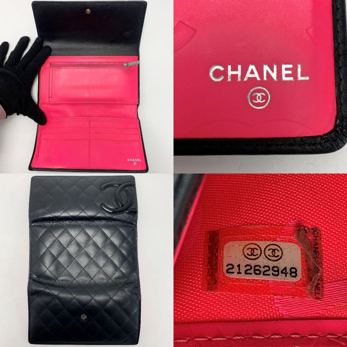 Chanel A46645 Black X Neon Pink