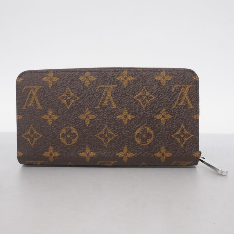 Louis Vuitton Long Wallet Monogram Zippy Wallet M27029 Brown Monogram Silver