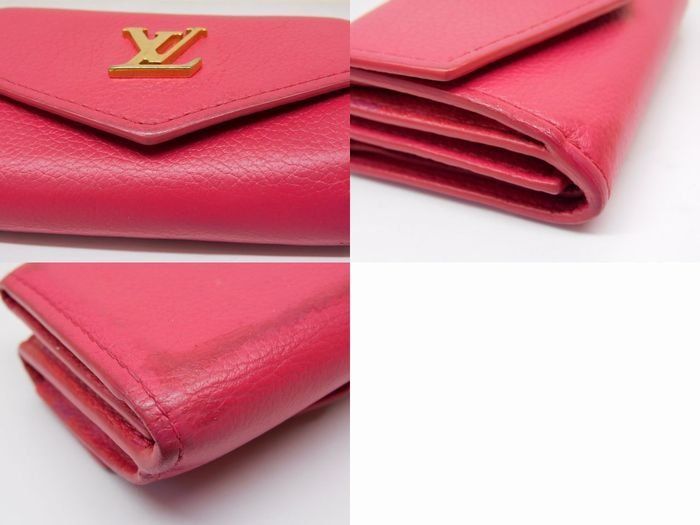 Vuitton M80087 Ub5200 - Portefeuille Lock Mini Trifold Compact Wallet Pink □