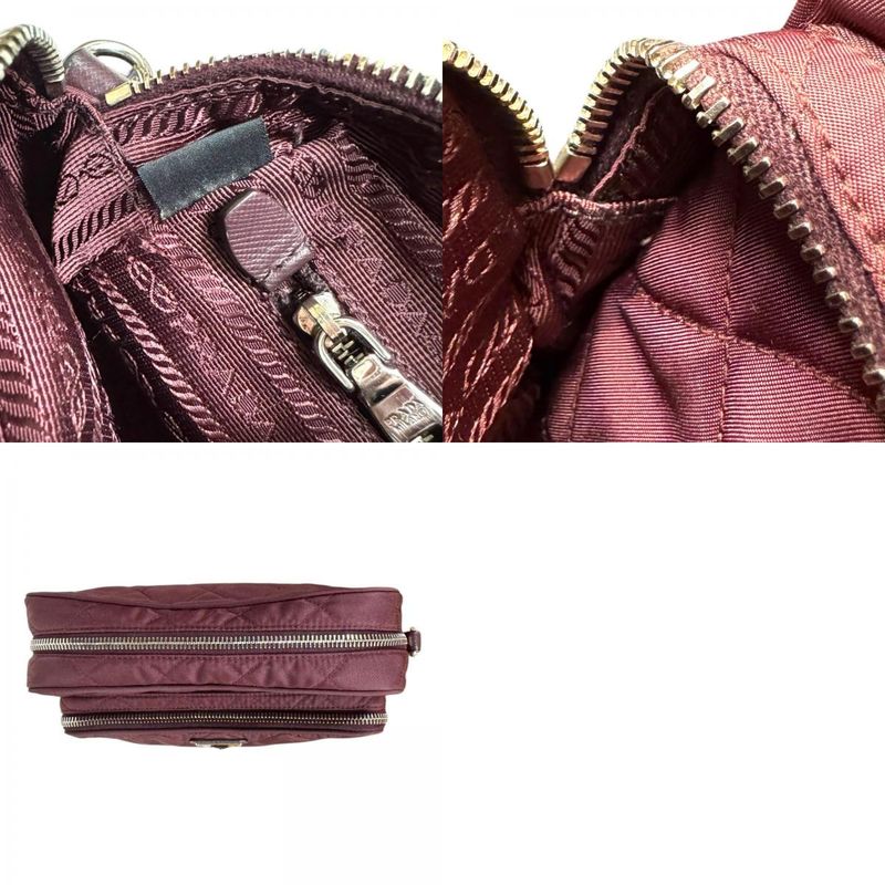 Prada Shoulder Bag Nylon Brown Ladies Prada Preowned Prada