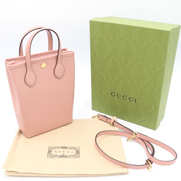 Gucci Pink Leather GG Super Mini 2way Handbag 790133 Ladies 400000180100432
