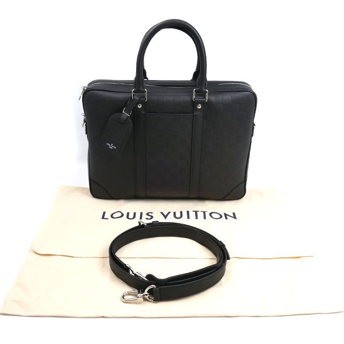 Louis Vuitton PDV Business Bag Damier Infini Black N40444 IC Chip Men's Used