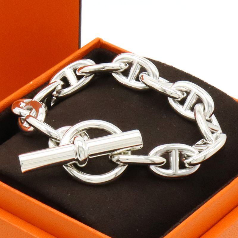 Hermes Chaine D'ancre Bracelet MM 12 Frames Ag925 Sv925 Silver