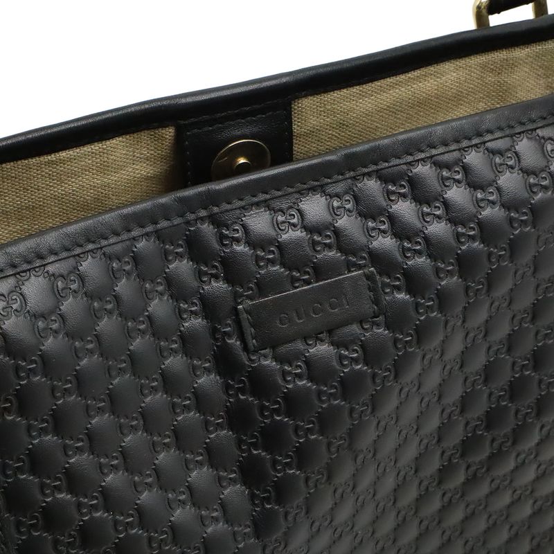 Gucci Micro Guccissima Tote Bag Shoulder Bag Semi Shoulder Leather Black Outlet