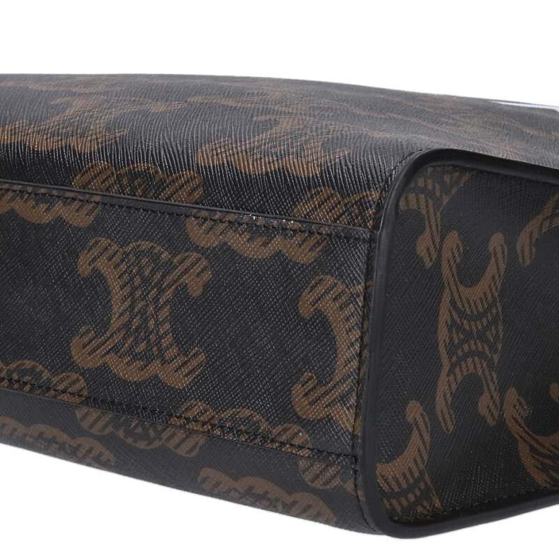 Celine Vertical Cabas Medium Triomphe Logo Leather 2WAY Tote Bag Men's