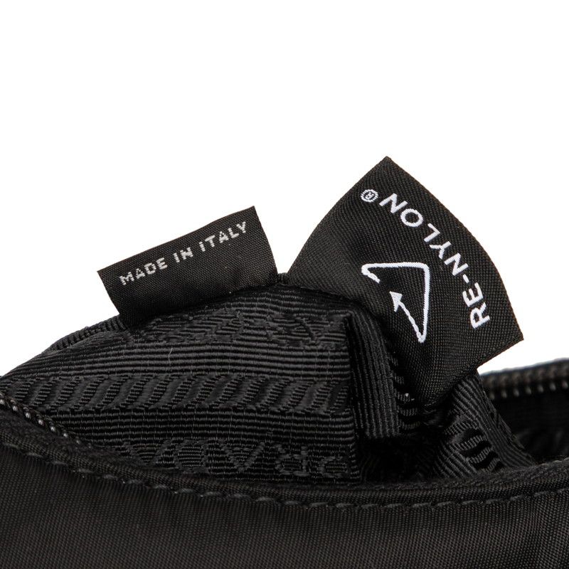 Prada Triangle Logo Plate Mini Handbag Shoulder Bag 1ne515 Black Nylon Women