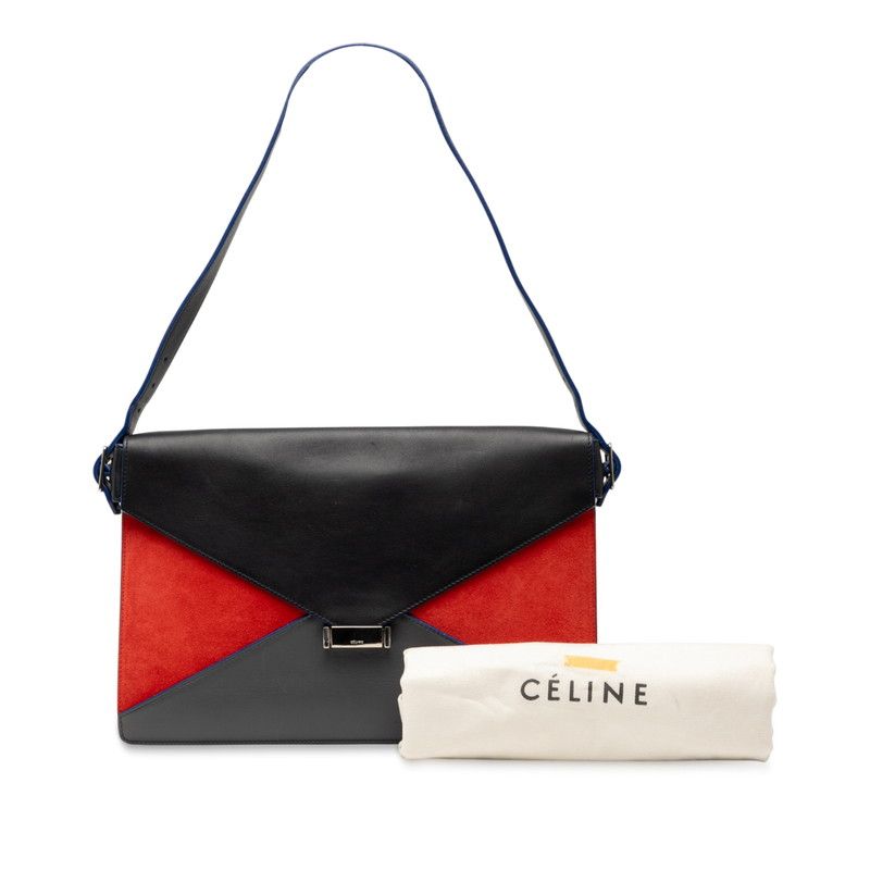 Celine Diamond Bag Navy Multicolor Leather Suede Women's Celine