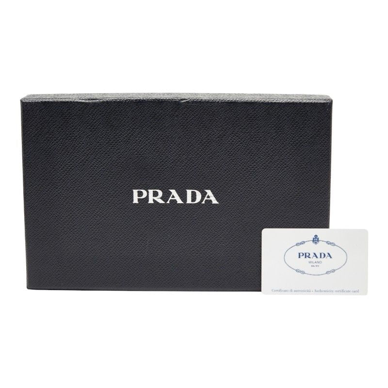 Prada Chain Long Wallet 2ml317 Black Saffiano Leather Women Prada