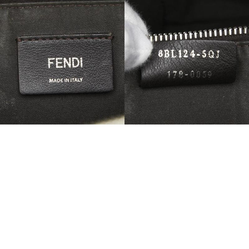 Fendi By The Way Medium Handbag Shoulder Bag 2WAY 8bl124 Beige Black Leather