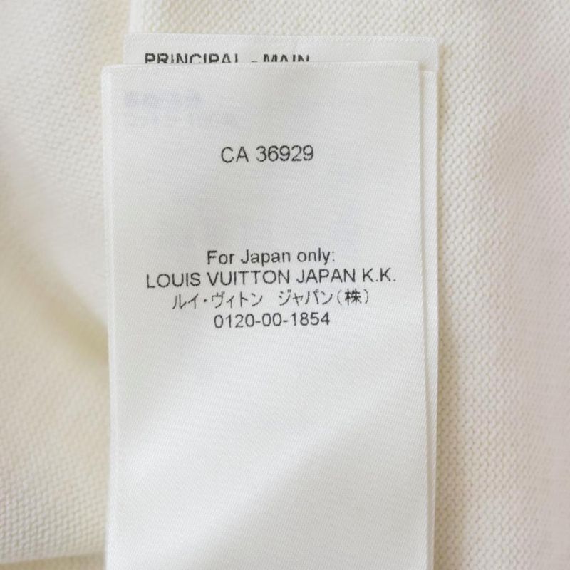 Louis Vuitton 23SS Hook Detail Signature Short Sleeve Knit T-shirt M White