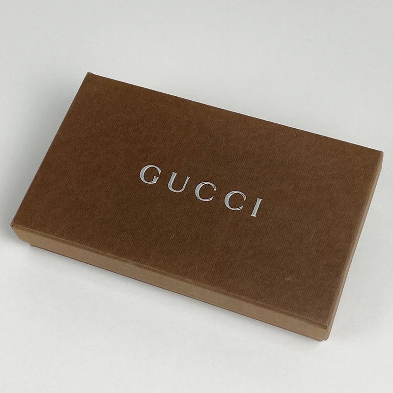 Gucci Logo Fold Long Wallet 035211718240 Men's Long Wallet Leather Black Women's