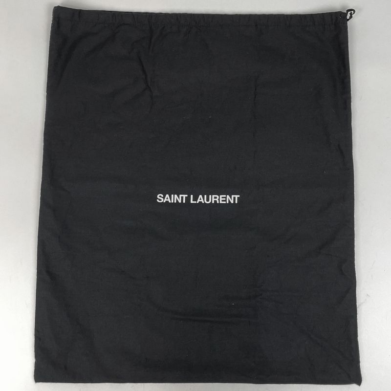 Saint Laurent Logo Tote Shoulder Bag Tote Leather Black Women