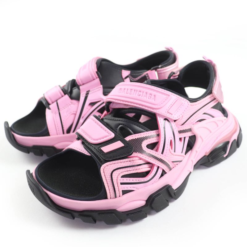 Balenciaga 617543 Track Sandal Track Sandal Fabric With Logo Pink Black 25 Women