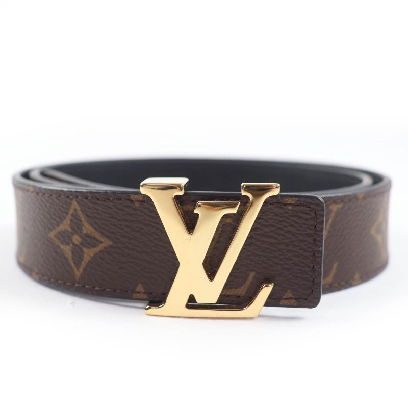 Louis Vuitton M0565 Monogram Canvas LV Initials Reversible Leather Belt Brown