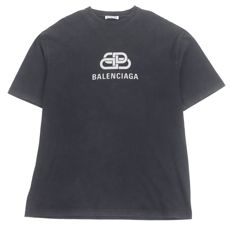 □balenciaga 571205 BB Logo Print USED Finish Oversized Short Sleeve T-shirt Cut