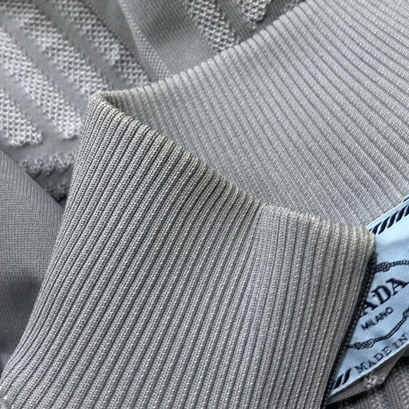 Prada Jersey Size 38 S Women's - Gray Long Sleeves/zip Up