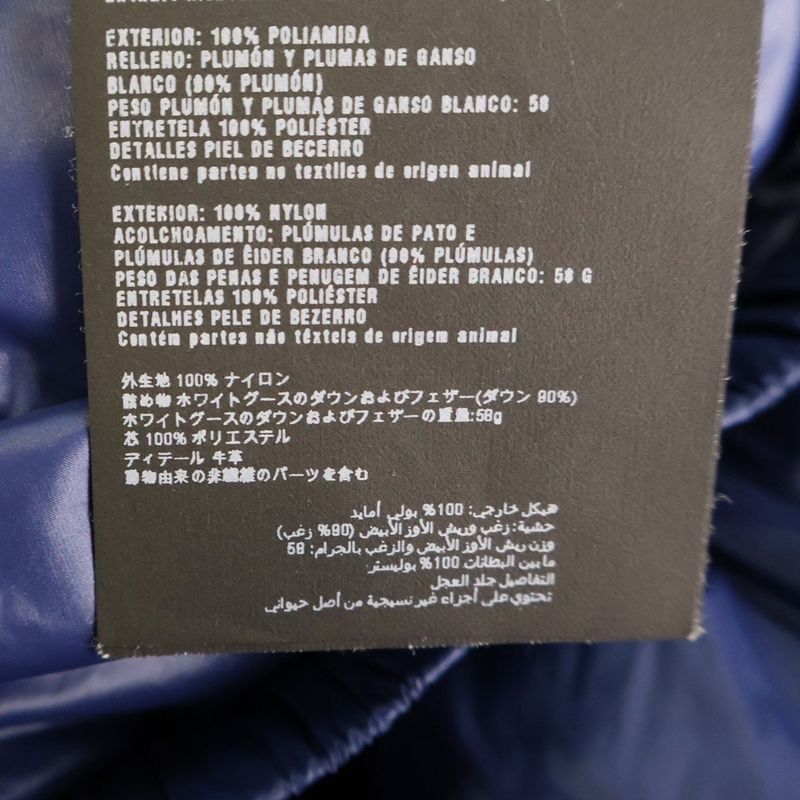 Prada 14AW Triangle Logo Plate Packable Stand Collar Zip-up Down Jacket Blue