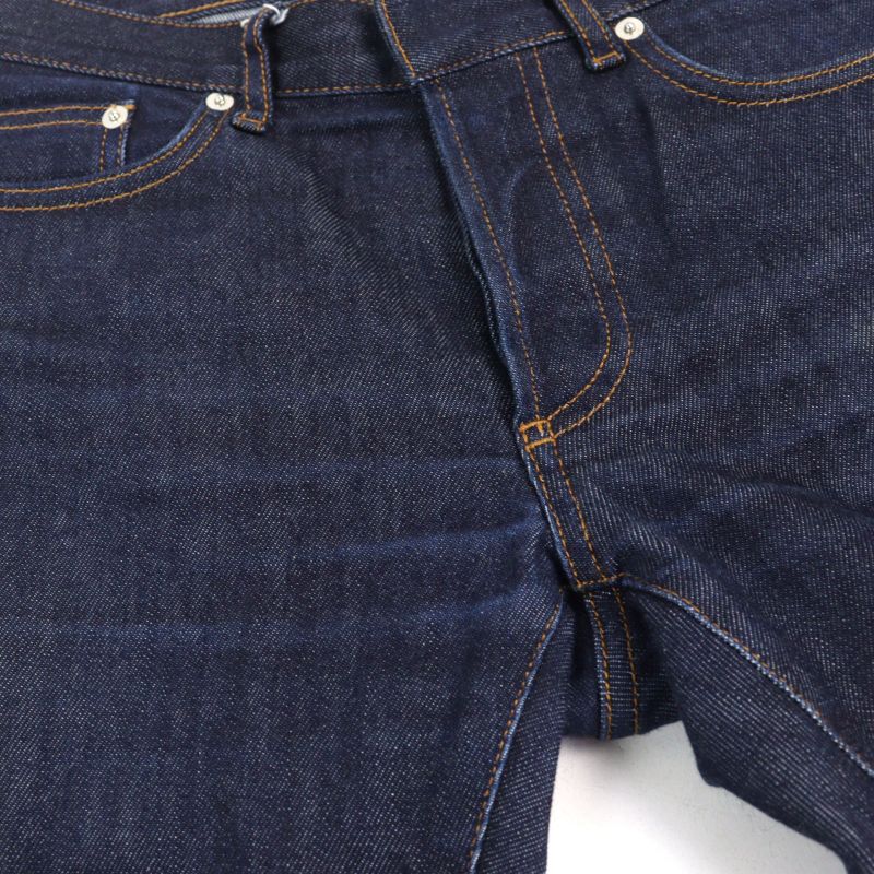 DIOR Homme 863ds11a4210 Leather Button Fly Skinny Denim Pants With Logo Patch