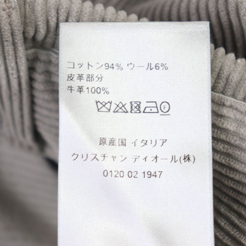 Christian DIOR 313d014b5707 Couture Logo Button Fly Cotton Corduroy Pants Gray