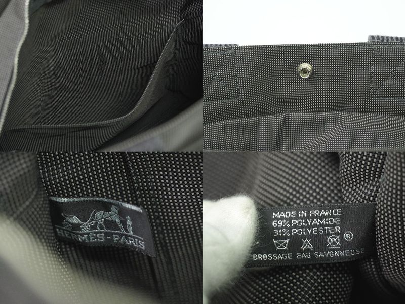 Authentic Hermes Her Line Ado MM Backpack Sac Backpack Canvas Gray Her Line Ado