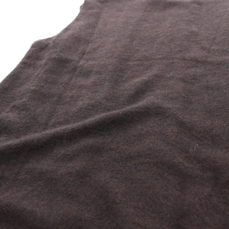 Hermes Knit Bolduc Ribbon Orange X Brown Silk Cashmere Top Women's Used C