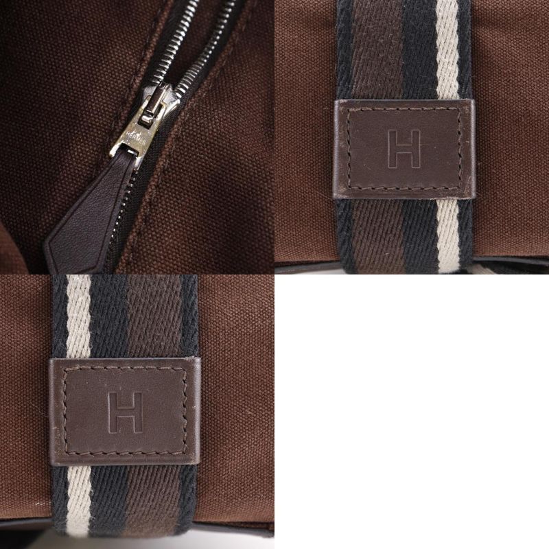 Hermes Troca Horizontal MM Cotton Canvas Brown Unisex Tote Bag