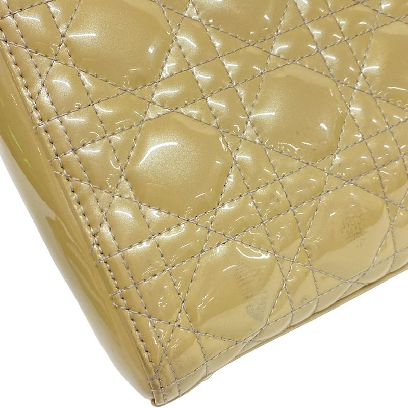 Dior/ Handbag Lady Dior Large Bag Beige Leather