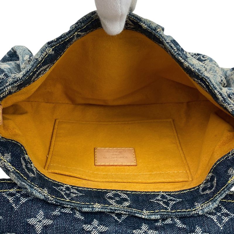 Louis Vuitton Mini Pleated Raye Handbag Shoulder Bag Monogram Denim Blue M95333