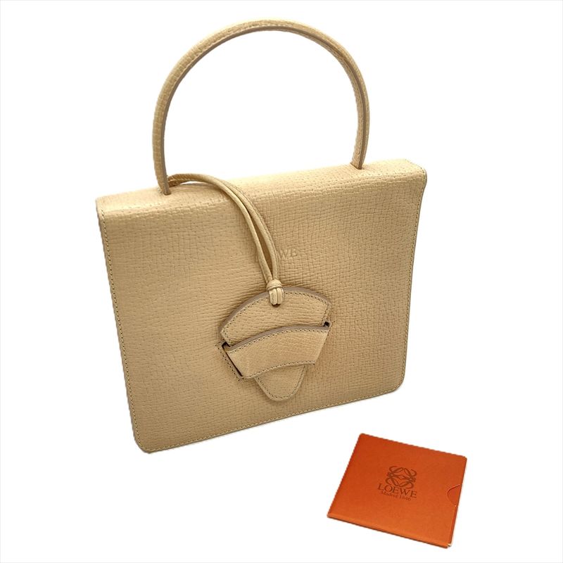 Loewe Handbag Leather Beige Women