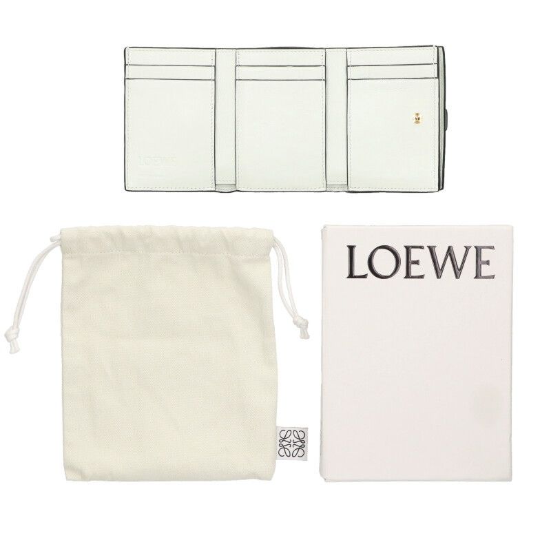 Loewe Trifold Compact Leather Wallet Purse Women
