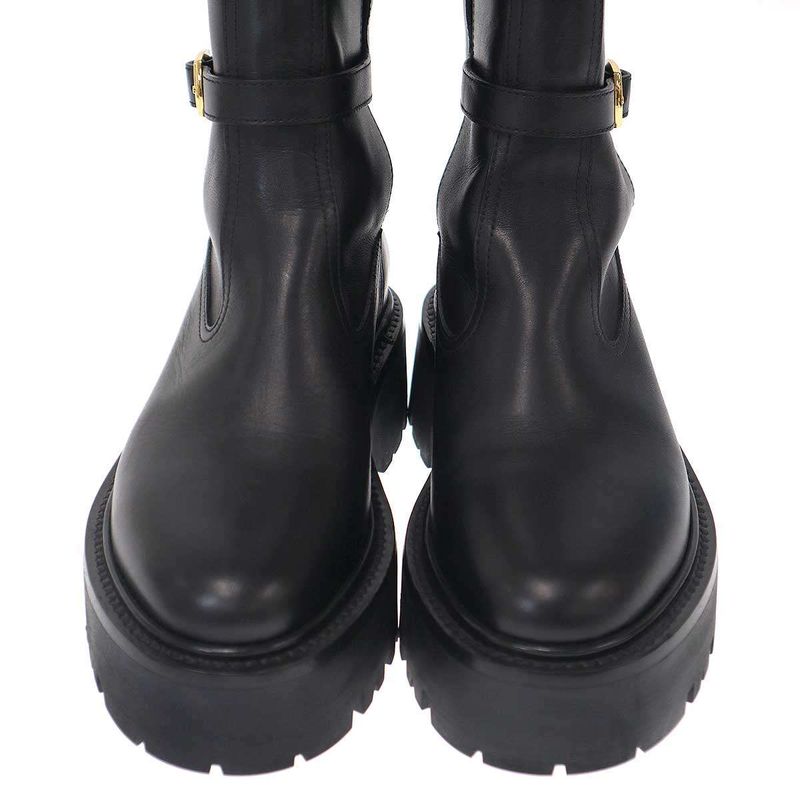 Celine Bulky Buckle Medium Boots Be0212 Black 36
