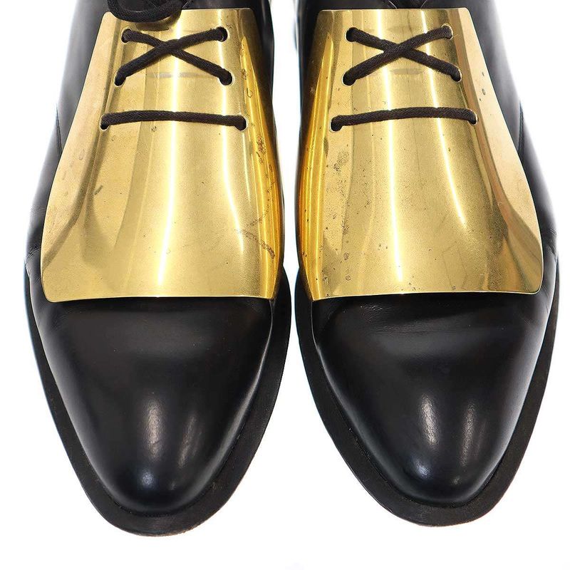 Celine by Phoebe Philo Celine Phoebe Philo 13aw Plate Lace-Up Shoes Black Gold