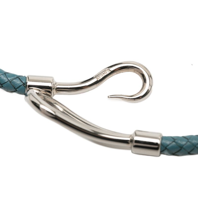 Hermes Jumbo Choker Light Blue Leather Women Hermes