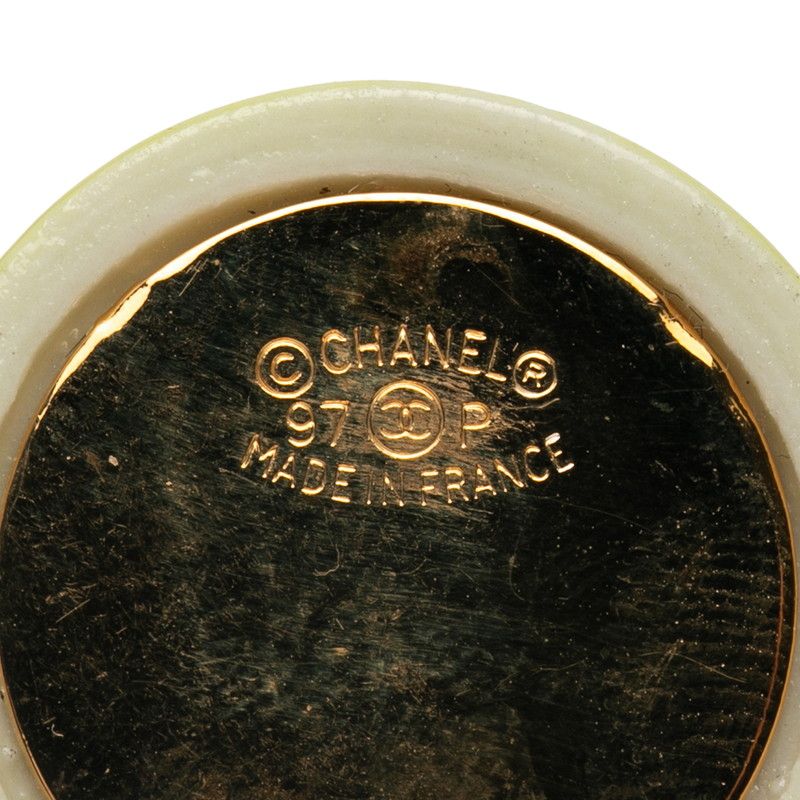 Chanel Coco Mark Light Green Gold Plated Ladies Chanel