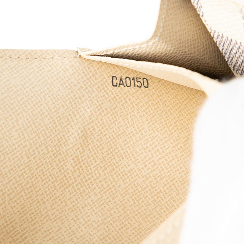 Louis Vuitton Damier Azure Santure Solo M9835 White PVC Leather Women Louis