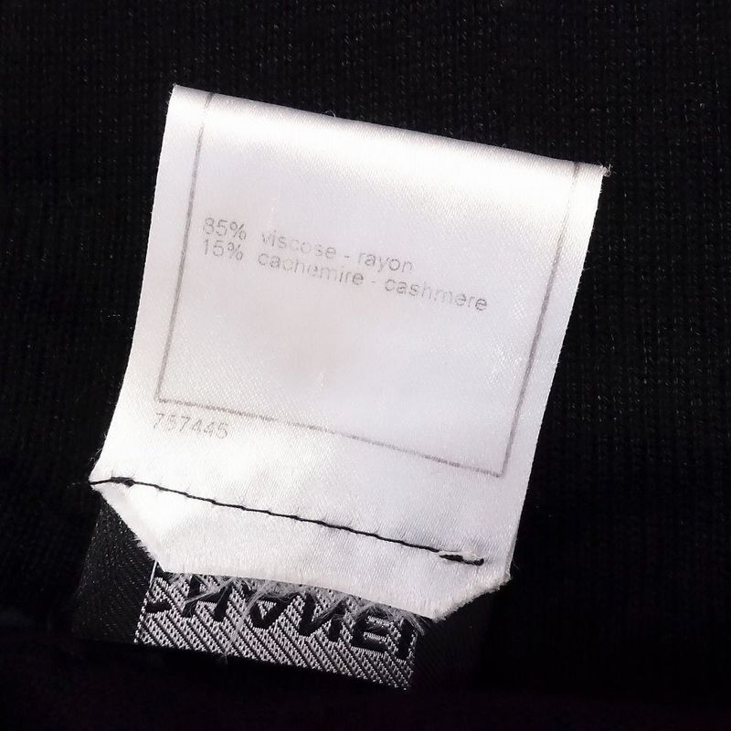 Chanel P28481k00073 06p Cashmere Blend Draped Knit Cardigan Top Long Sleeves