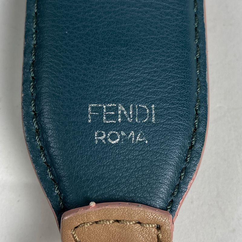 Fendi Strap You Shoulder Strap Leather Beige Multicolor Women