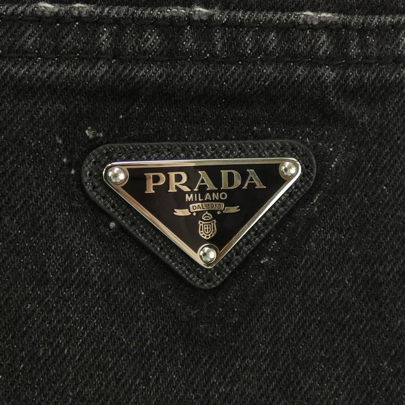 Prada Triangle Logo Denim Long Gfd163 S222 109N Skirt