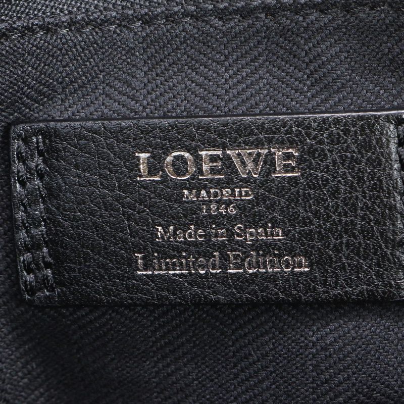 Loewe Limited Edition Flower Floral Leather Tote Bag Shoulder Hand A4 Black