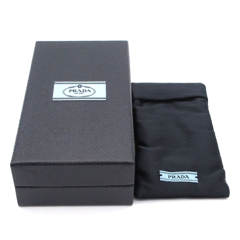 Prada Earrings Silver And Clear Triangle Logo