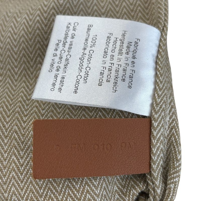 Hermes Aline MM Toile Chevron One Shoulder Bag Ivory Women Used